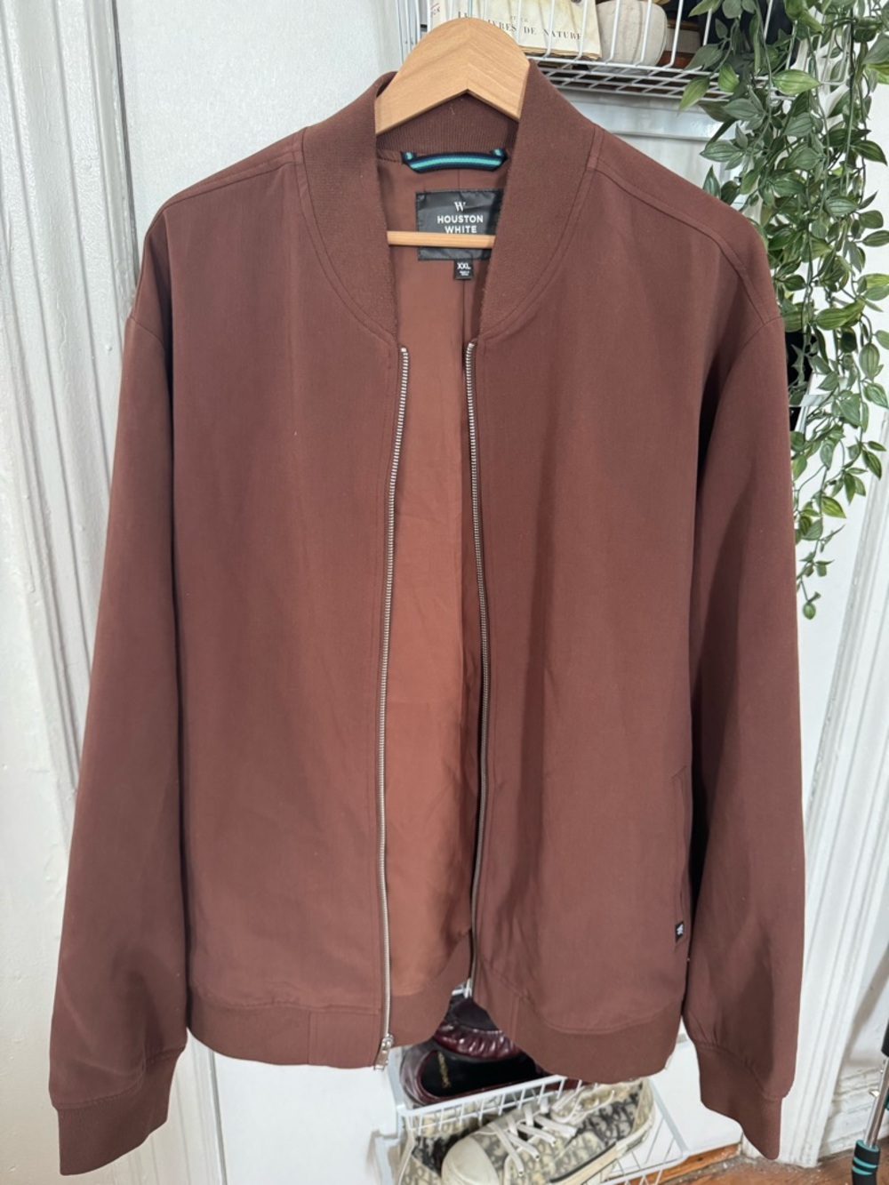 Houston White x Target Men's Brown Zip-Front Bomber Jacket